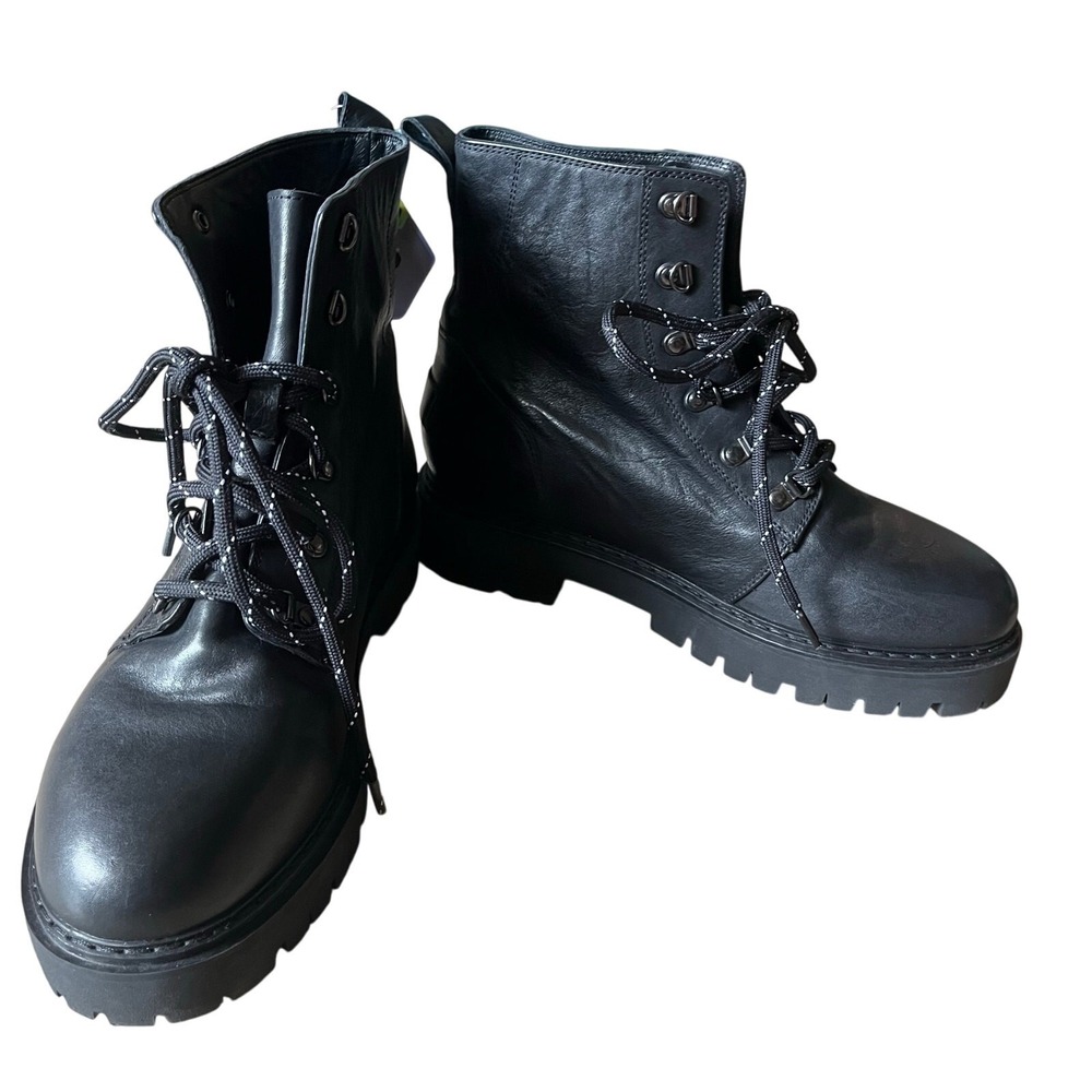 Anthony Veer Sophia Lace-up Leather Combat Boots Women's 10.5 Classic Casual